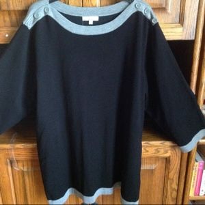 Spence Woman Sweater 3X Black Gray Trim